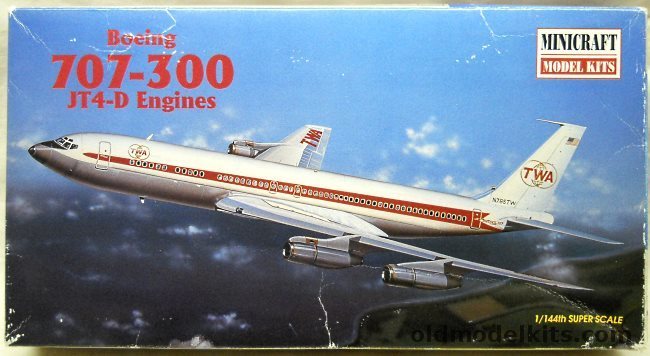 Minicraft 1/144 Boeing 707-300 TWA with JT4-D - (707), 14454 plastic model kit